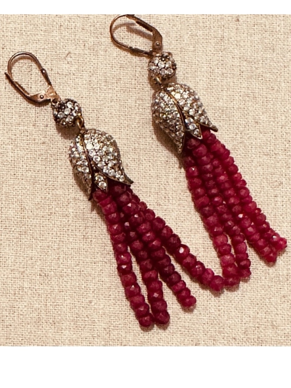 Grand Bazaar | Earrings | Drop Ruby & CZ - Picture 12 of 12